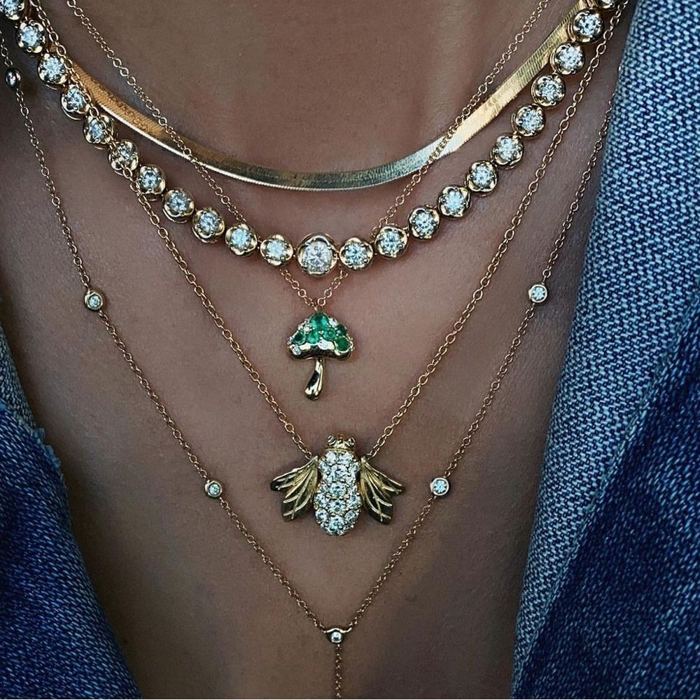 Gold snake chain necklace